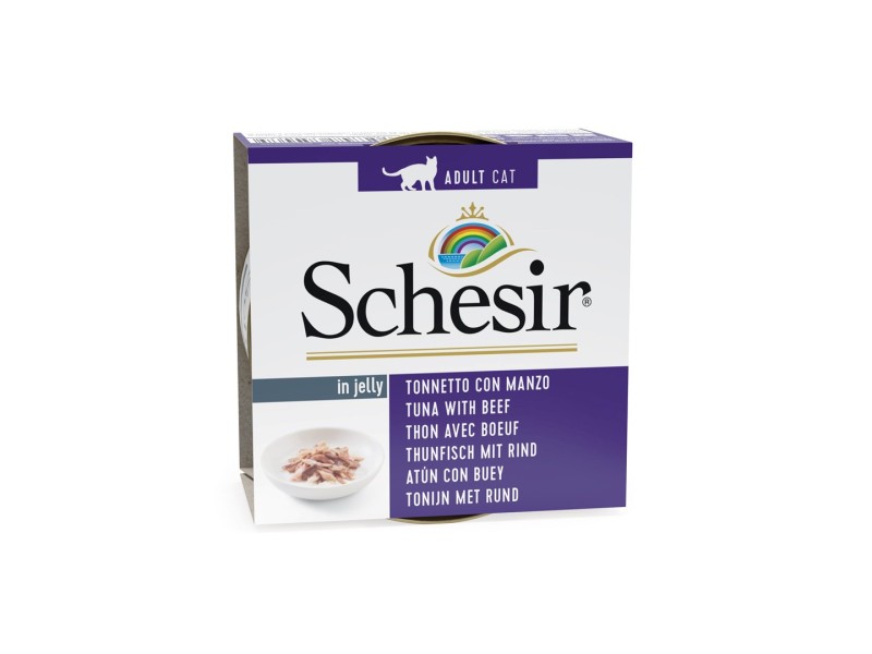 SCHESIR Tuna with beef in jelly - wet cat food - 85g DLKAPFKAM0050 – Agras Pet Foods Храна за котки