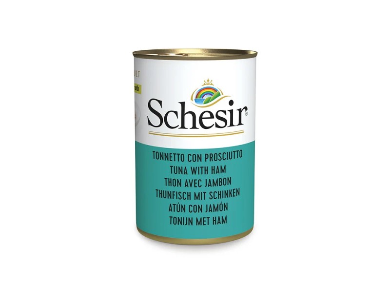 SCHESIR Tuna with ham in broth - wet cat food - 140g SCHESIR Tuna with ham in broth - wet cat food - 140g DLKAPFKAM0056 – Agras Pet Foods Храна за котки