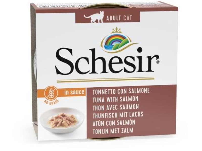 SCHESIR Tuna with salmon in sauce - wet cat food - 70g SCHESIR Tuna with salmon in sauce - wet cat food - 70g DLKAPFKAM0053 – Agras Pet Foods Храна за котки