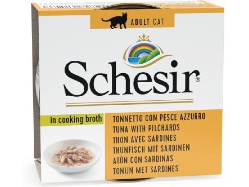 SCHESIR in cooking broth Tuna with sardines - wet cat food - 70 g DLKAPFKAM0027 – Agras Pet Foods Храна за котки