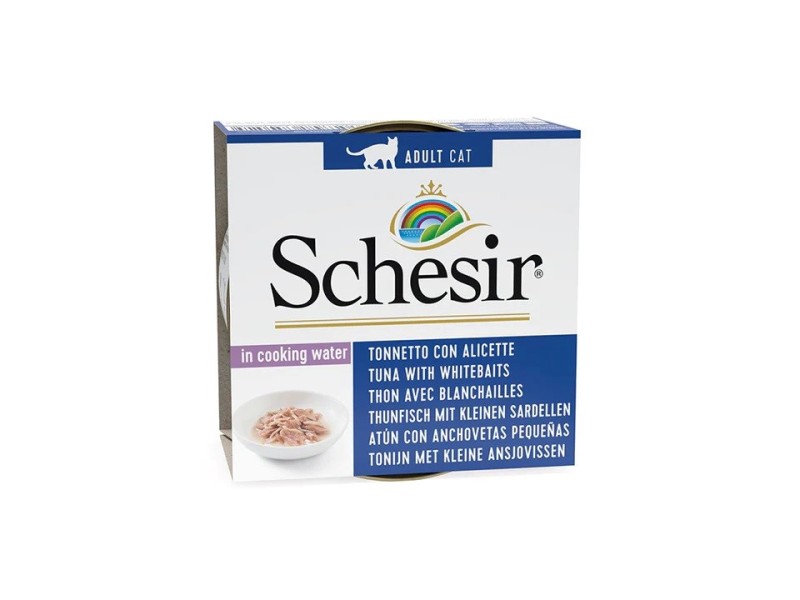 SCHESIR in cooking water Tuna with whitebait - wet cat food - 85 g SCHESIR in cooking water Tuna with whitebait - wet cat food - 85 g DLKAPFKAM0017 – Agras Pet Foods Храна за котки
