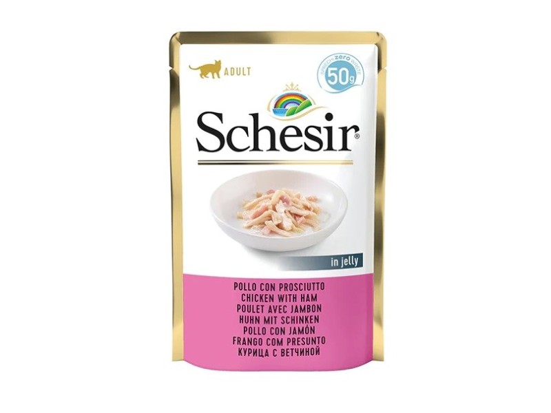 SCHESIR in jelly Chicken with ham - wet cat food - 50 g DLKAPFKAM0039 – Agras Pet Foods Храна за котки