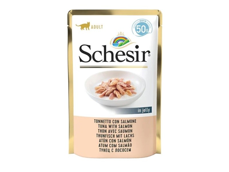 SCHESIR in jelly Tuna with salmon - wet cat food - 50 g DLKAPFKAM0036 – Agras Pet Foods Храна за котки