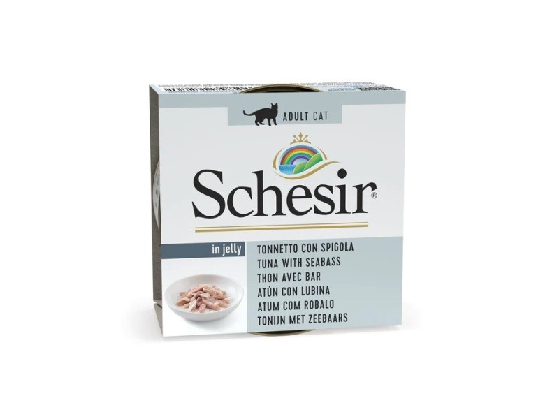 SCHESIR in jelly Tuna with sea bass - wet cat food - 85 g DLKAPFKAM0024 – Agras Pet Foods Храна за котки