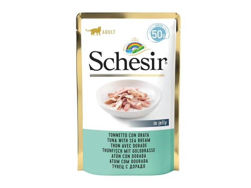 SCHESIR in jelly Tuna with sea bream - wet cat food - 50 g DLKAPFKAM0035 – Agras Pet Foods Храна за котки