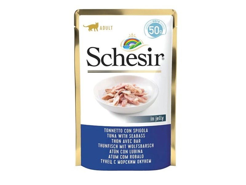 SCHESIR in jelly Tuna with seabass - wet cat food - 50 g DLKAPFKAM0034 – Agras Pet Foods Храна за котки