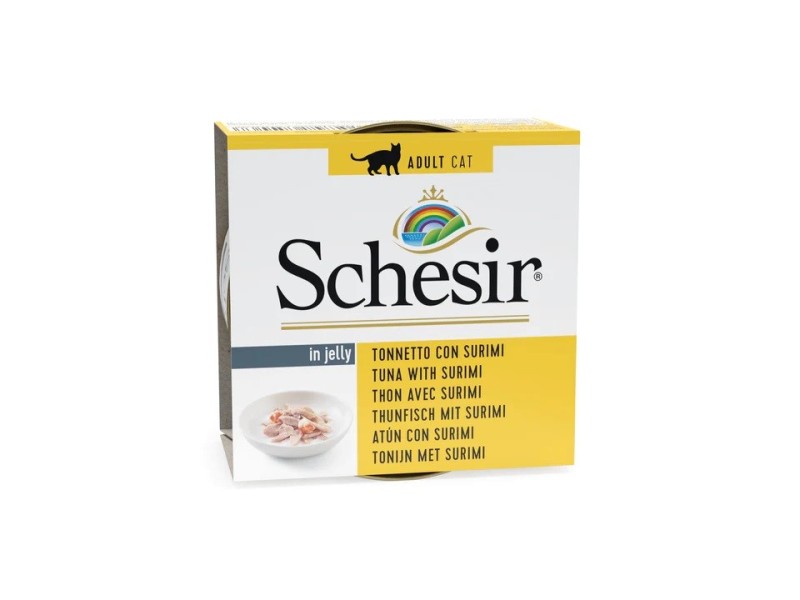SCHESIR in jelly Tuna with surimi - wet cat food - 85 g DLKAPFKAM0007 – Agras Pet Foods Храна за котки