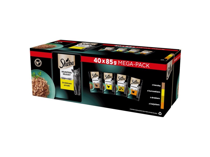 SHEBA Delicacy Drobiowe Smaki w galaretce - mokra karma dla kota - 40x85 g DLKSHBKAM0027 – Sheba Храна за котки