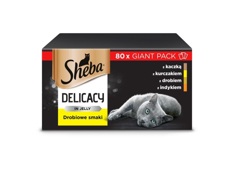SHEBA Delicacy Poultry Flavours in jelly - wet cat food - 80x 85 g DLZSHBKMK0038 – Sheba Храна за котки