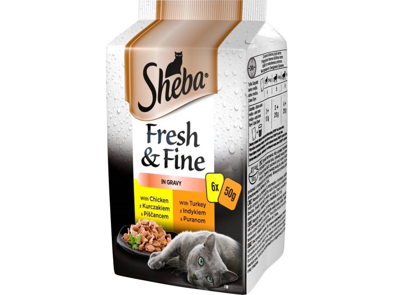 SHEBA Fresh&Fine Chicken, Turkey - wet cat food - 6 x 50 g DLZSHBKAR0032 – Sheba Храна за котки