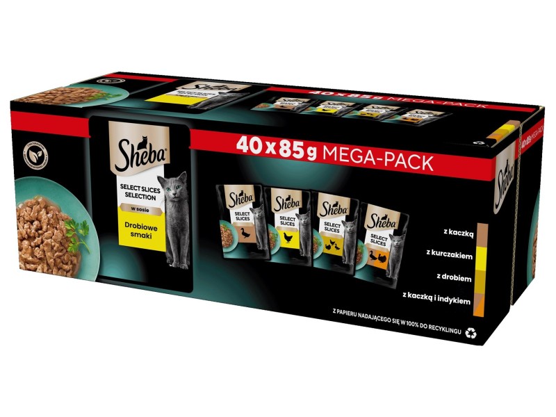 SHEBA Selection Select Slices Poultry Flavours - wet cat food - 40 x 85g SHEBA Selection Select Slices Poultry Flavours - wet cat food - 40 x 85g DLKSHBKAM0020 – Sheba Храна за котки
