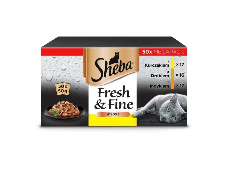SHEBA sachets in sauce poultry flavors - wet cat food - 50x50 g DLKSHBKAM0007 – Sheba Храна за котки