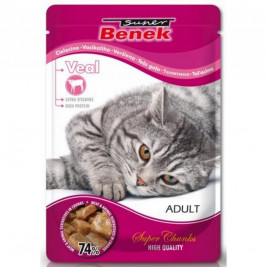 SUPER BENEK Adult Veal - мокра храна за котки - 100 г