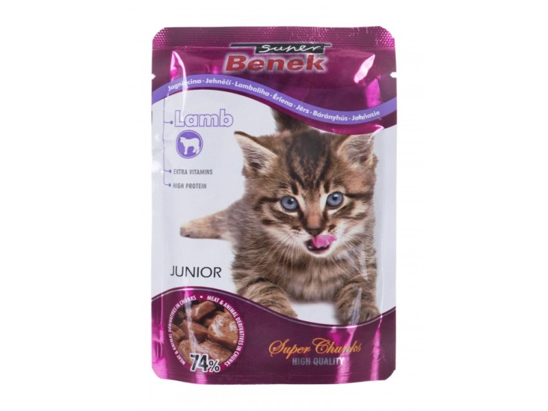 SUPER BENEK Junior Lamb in sauce - wet cat food - 100 g DLZSBEKMK0005 – Super Benek Храна за котки