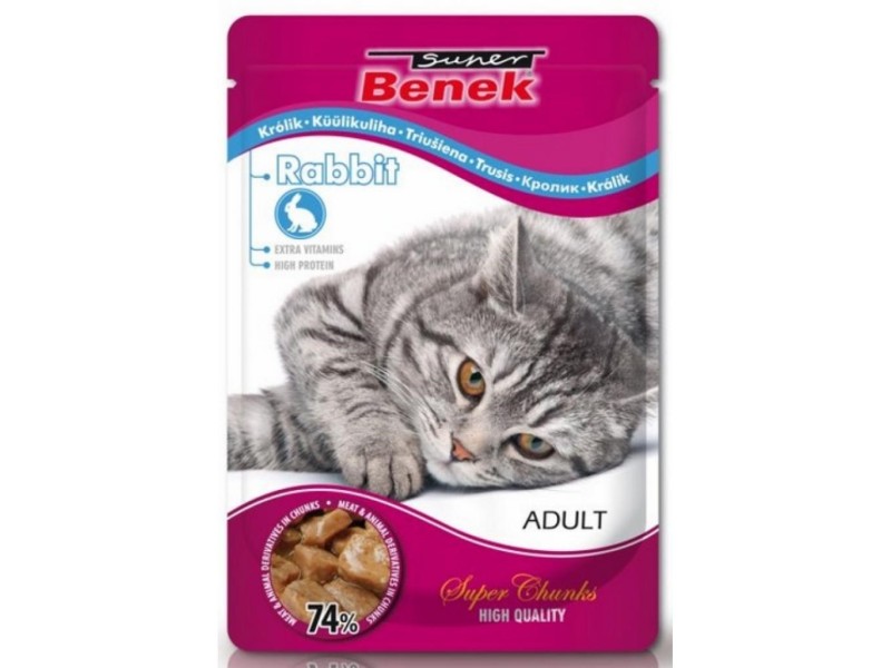 SUPER BENEK Rabbit in sauce - wet cat food - 100 g DLZSBEKMK0003 – Super Benek Храна за котки
