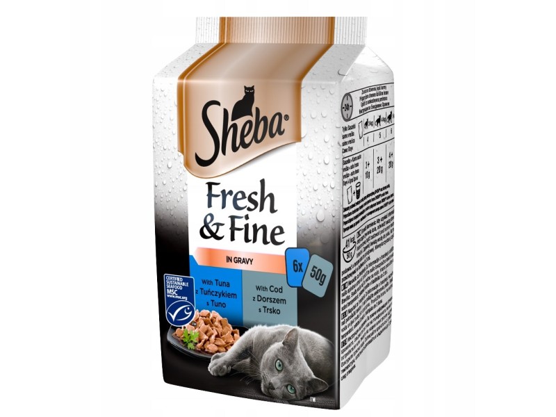 Sheba Fresh & Fine Mini Fish Dishes in Sauce 6 x 50g DLKSHBKAM0030 – Sheba Храна за котки
