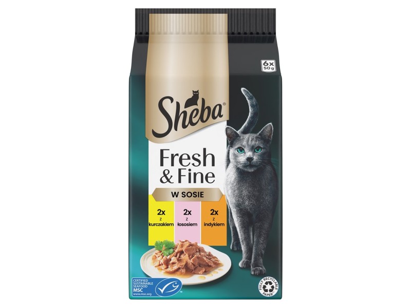 Sheba Fresh & Fine Mini Meat Dishes in Sauce 6 x 50g DLKSHBKAM0029 – Sheba Храна за котки
