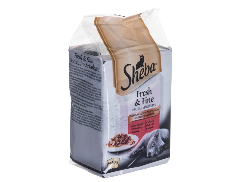 Sheba Fresh & Fine Mini Meat Dishes in Sauce 6 x 50g DLZSHBKAR0033 – Sheba Храна за котки