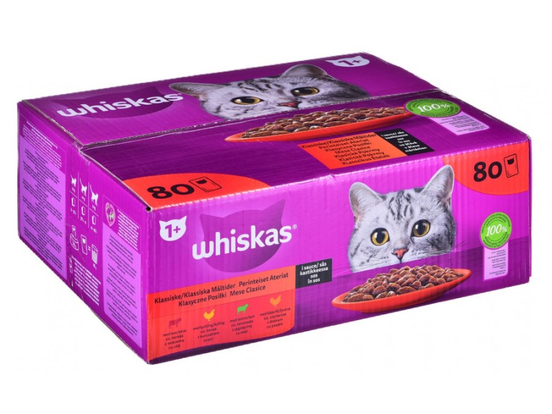 WHISKAS Classic meals in sauce - wet cat food - 80x85 g DLKWHSKAM0004 – whiskas Храна за котки