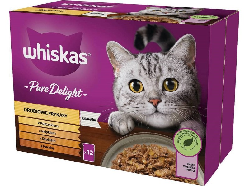 WHISKAS Pure Delight poultry, duck, turkey, chicken - wet cat food - 12x85 g DLKWHSKAM0015 – whiskas Храна за котки