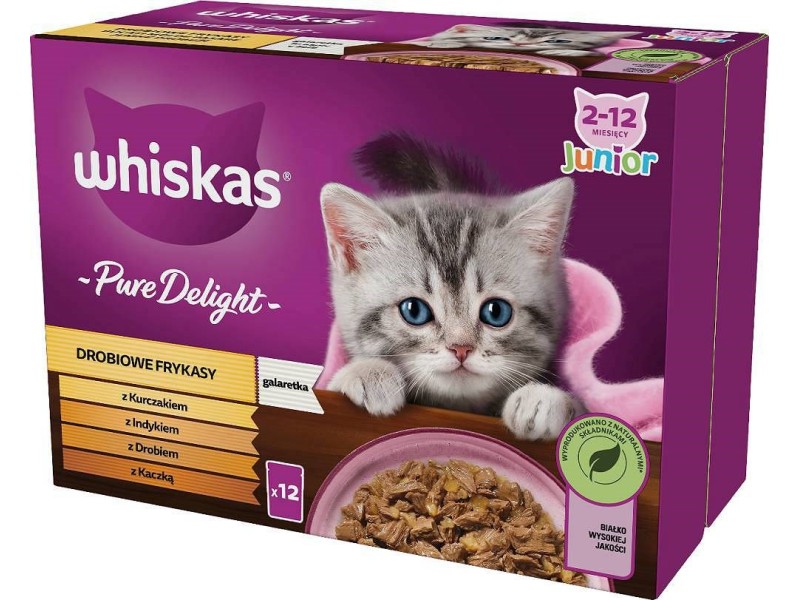 WHISKAS poultry fritters junior poultry, duck, turkey, chicken - wet cat food - 12x85 g WHISKAS poultry fritters junior poultry, duck, turkey, chicken - wet cat food - 12x85 g DLKWHSKAM0014 – whiskas Храна за котки