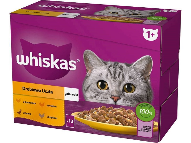 WHISKAS sachet jelly poultry, duck, turkey, chicken - wet cat food - 12x85 g DLKWHSKAM0013 – whiskas Храна за котки