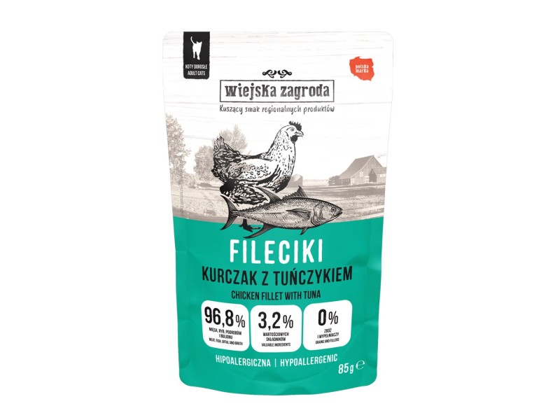 WIEJSKA ZAGRODA Chicken Fillets with Tuna – wet food for cats – 85g DLKWZAKAM0011 – wiejska zagroda Храна за котки