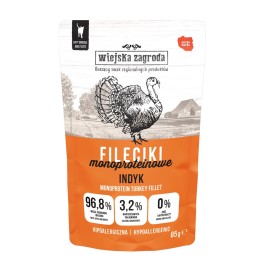 WIEJSKA ZAGRODA Monoprotein Turkey Fillets – Wet food for cats – 85 g