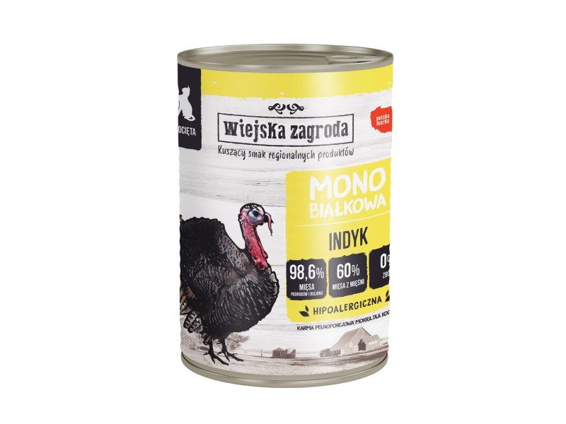 WIEJSKA ZAGRODA Monoprotein Turkey - wet food for kittens - 400g DLKWZAKAM0007 – wiejska zagroda Храна за котки