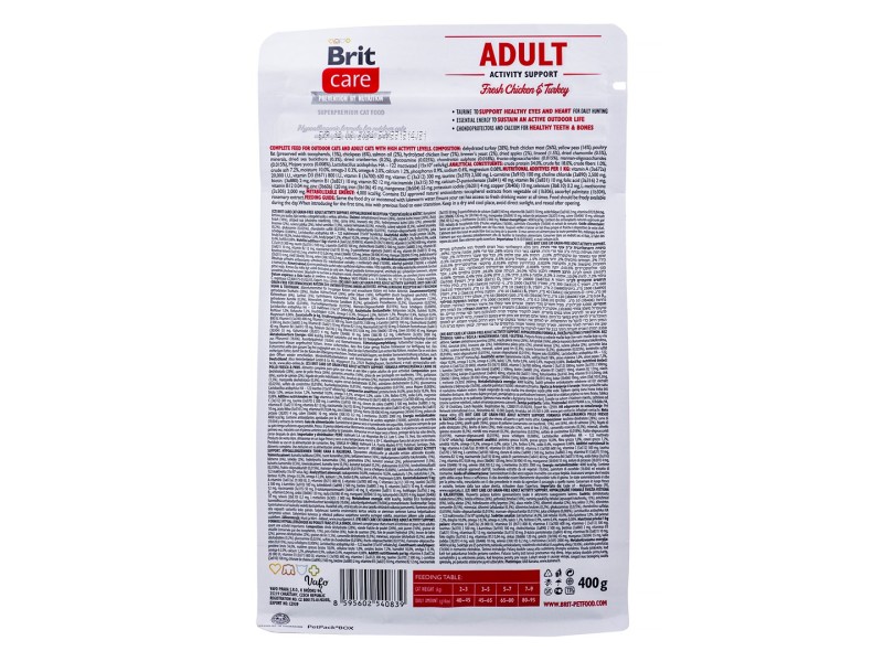 BRIT Care Grain Free Activity Support Adult - dry cat food - 400 g DLKRITKAS0015 – Brit Храна за котки