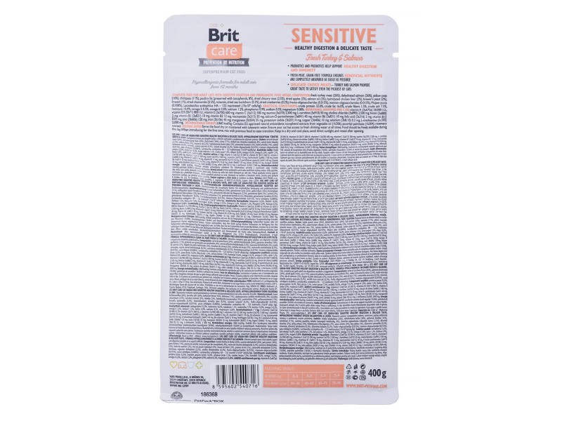 BRIT Care Grain-Free Sensitive Turkey&Salmon - dry cat food - 400 g DLKRITKAS0019 – Brit Храна за котки