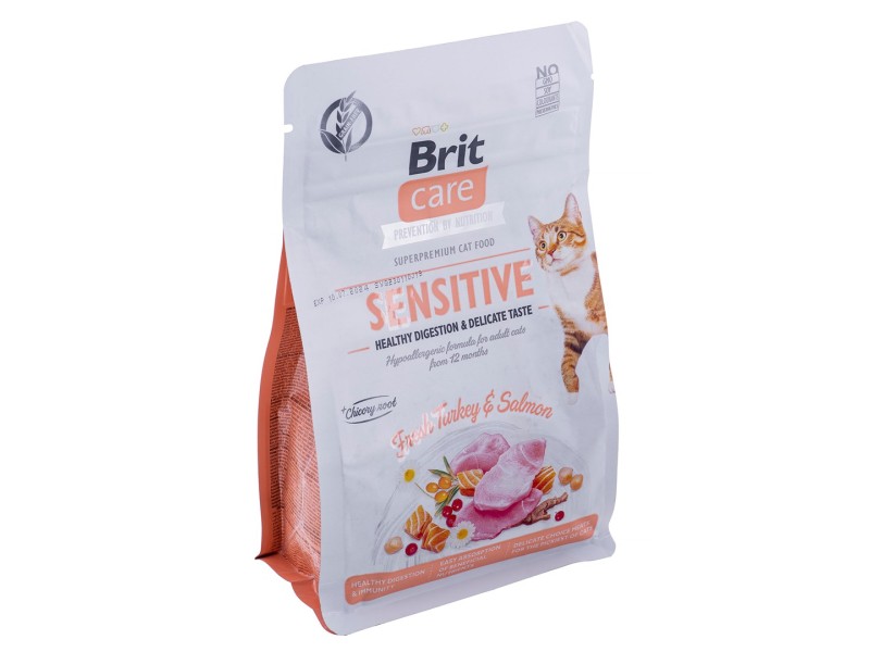 BRIT Care Grain-Free Sensitive Turkey&Salmon - dry cat food - 400 g DLKRITKAS0019 – Brit Храна за котки