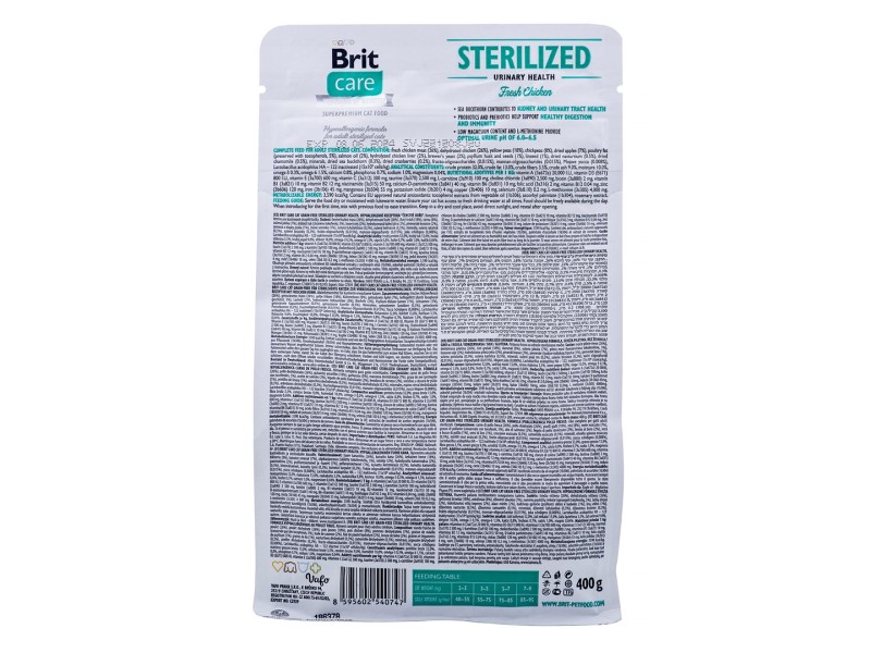 BRIT Care Grain-Free Sterilized Urinary - dry cat food - 400 g DLKRITKAS0020 – Brit Храна за котки