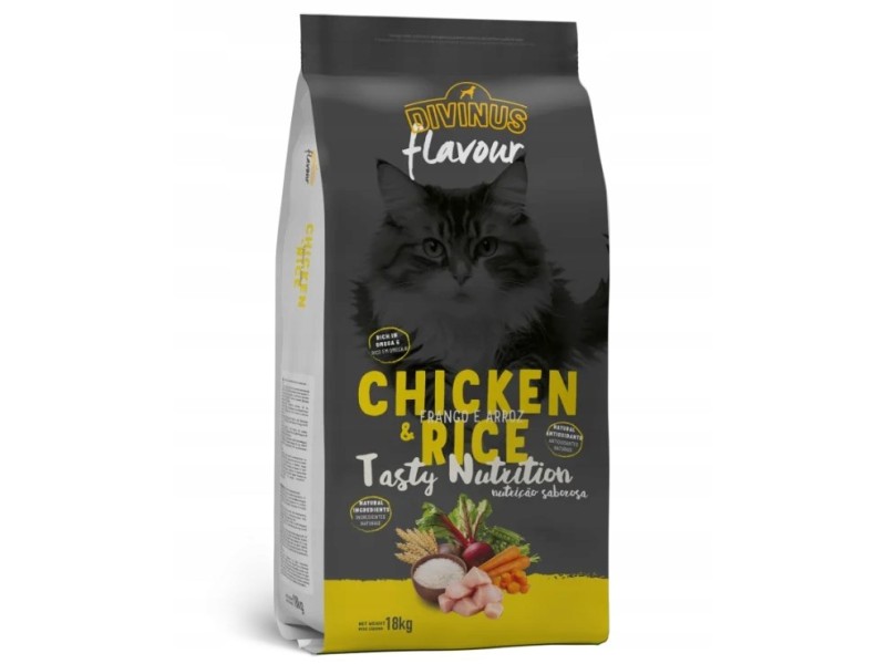 DIVINUS Flavour Chicken with Rice - Dry Cat Food - 18kg DLKDVIKAS0005 – DIVINUS Храна за котки