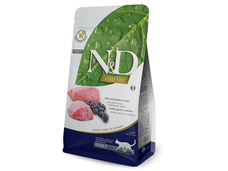 FARMINA N&D PRIME CAT LAMB & BLUEBERRY ADULT  1.5kg PND0150041 – Farmina Храна за котки