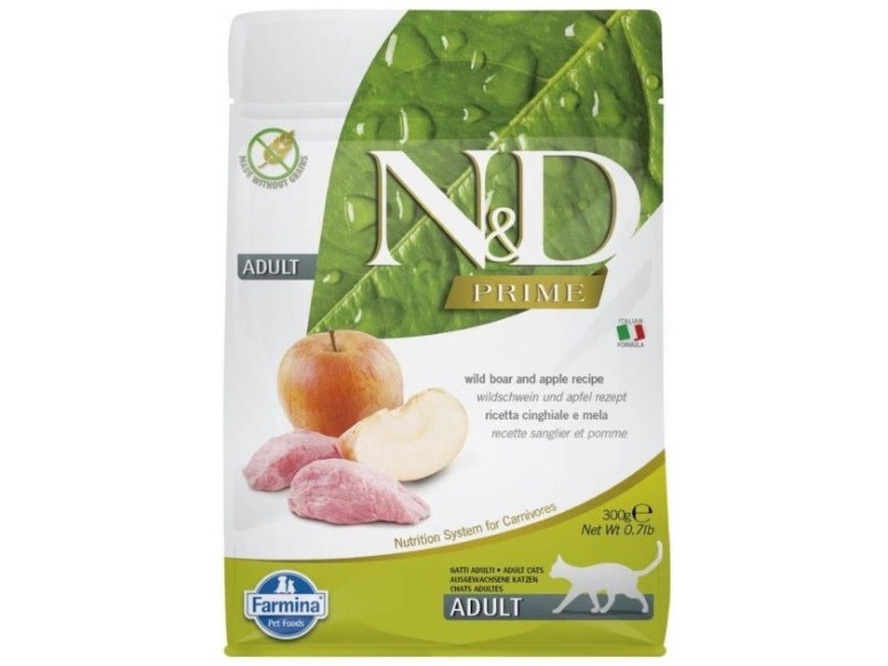 FARMINA N&D Prime Cat Boar and Apple Adult - dry cat food - 300 g FARMINA N&D Prime Cat Boar and Apple Adult - dry cat food - 300 g PND0030036 – Farmina Храна за котки