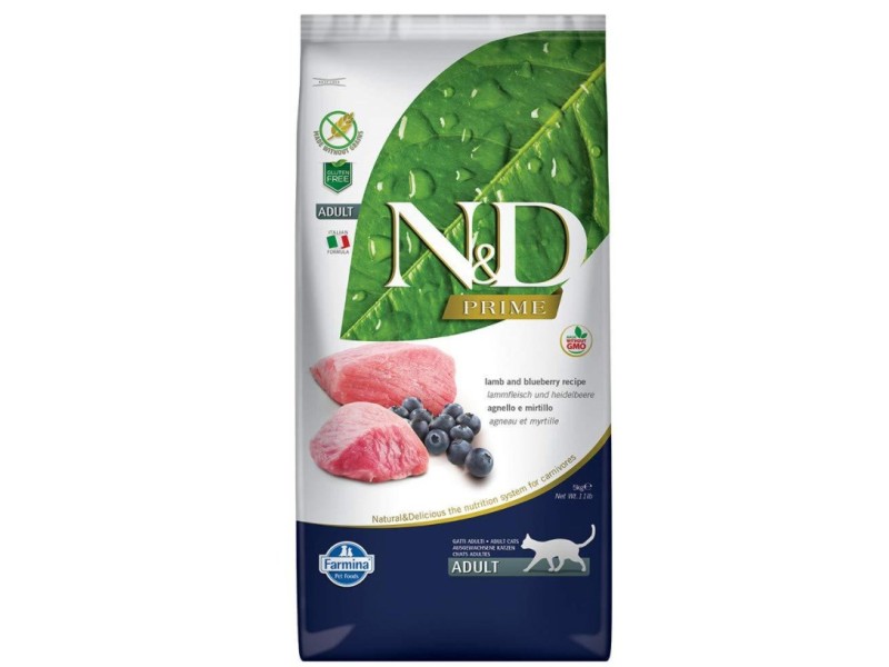 FARMINA N&D Prime Lamb & Blueberry - dry cat food - 5 kg PND0500017 – Farmina Храна за котки