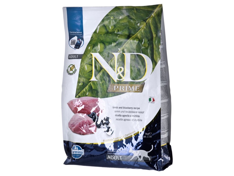 FARMINA N&D Prime Lamb and Blueberry Adult  - dry cat food - 5 kg PND050001 – Farmina Храна за котки