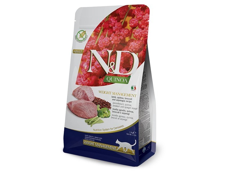FARMINA N&D Quinoa Weight Management Lamb&Broccoli - dry cat food - 5 kg PND0500039 – Farmina Храна за котки