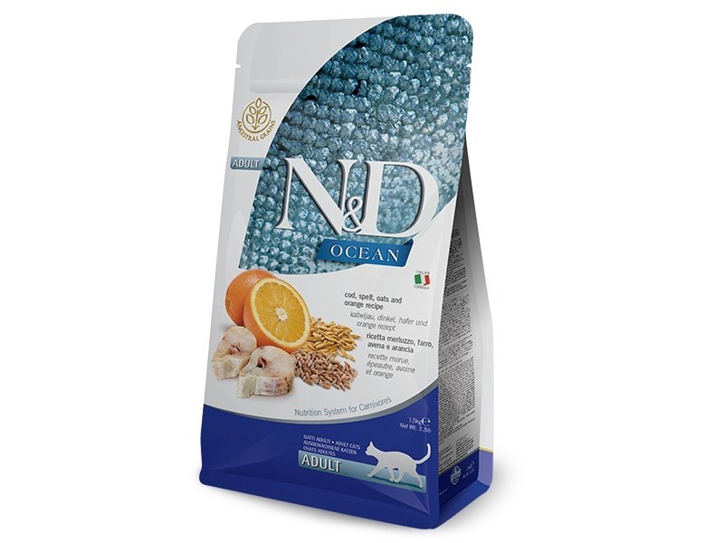 Farmina Pet Food N&D Ocean cats dry food 1.5 kg Adult Cod PND0150037 – Farmina Храна за котки