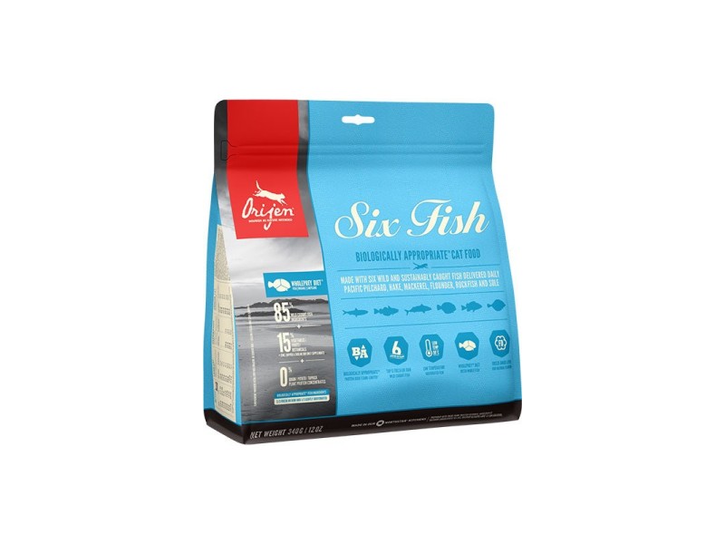 Orijen Six Fish cats dry food 340 g Adult DLZORJKDK0007 – Orijen Храна за котки