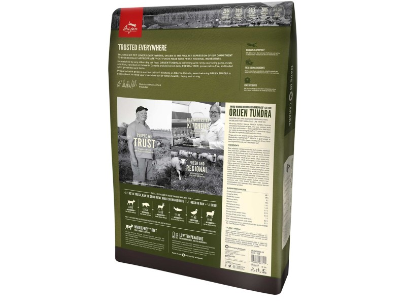 Orijen Tundra cats dry food 340 g Adult Duck, Wild boar DLZORJKMK0001 – Orijen Храна за котки