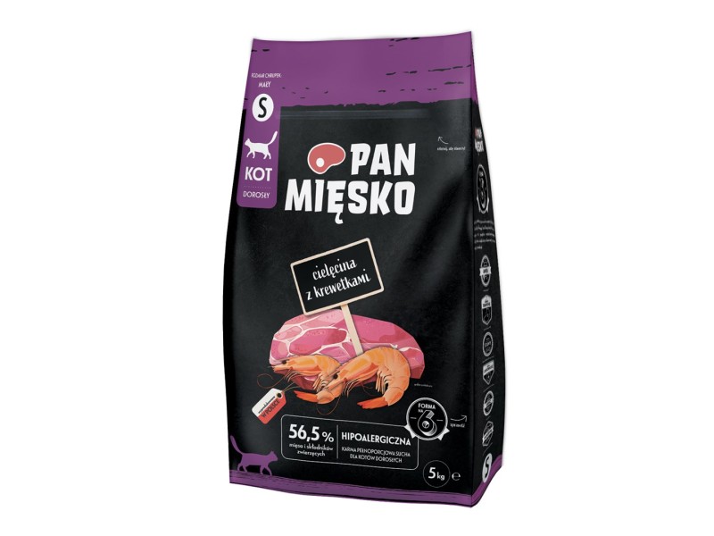 PAN MIĘSKO Veal with Shrimps Small - dry cat food - 5 kg DLKPMIKAS0002 – PAN MIĘSKO Храна за котки