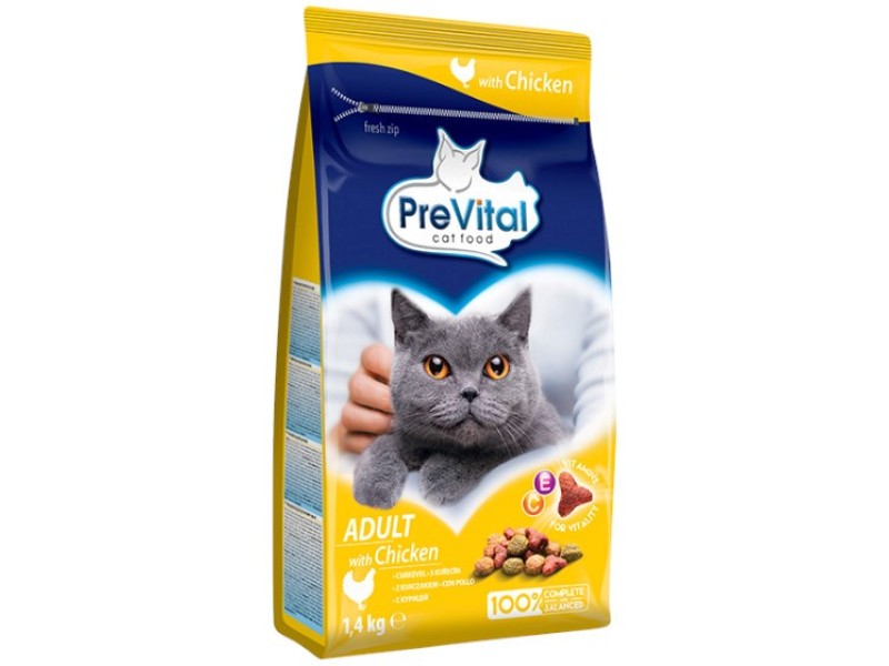 PREVITAL Cat Food Adult with Chicken - Dry Cat Food - 1.4 kg DLKPVTKAS0001 –  Храна за котки