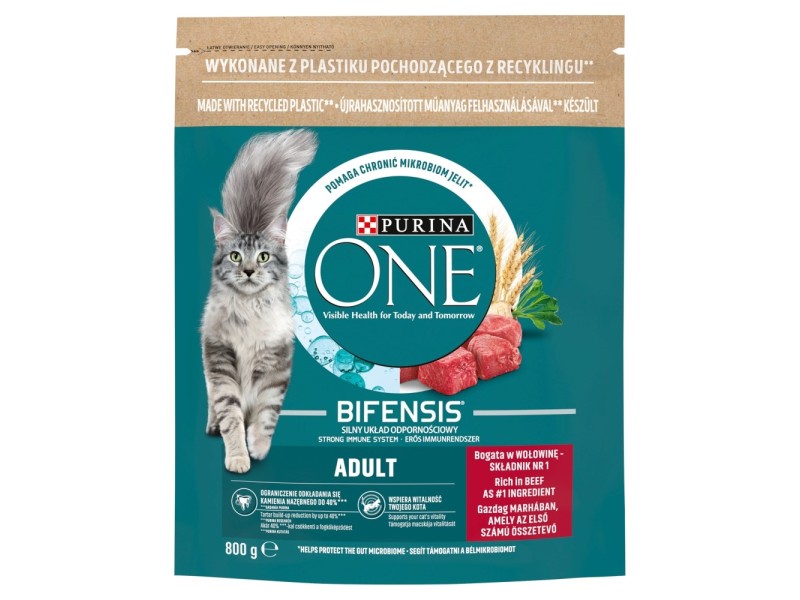 PURINA One Bifensis Adult Beef - dry cat food - 800 g DLKPUIKAS0007 – PURINA NESTLE Храна за котки