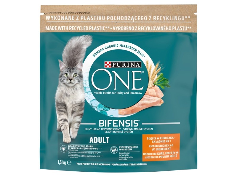 PURINA One Bifensis Adult Chicken - dry cat food - 1,5 kg DLKPUIKAS0014 – PURINA NESTLE Храна за котки