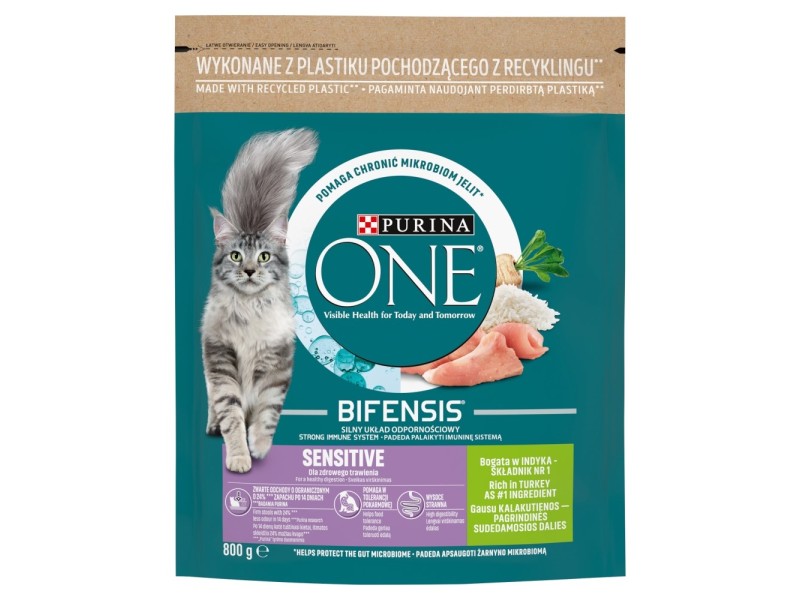 PURINA One Bifensis Adult Sensitive - dry cat food - 800 g DLKPUIKAS0009 – PURINA NESTLE Храна за котки