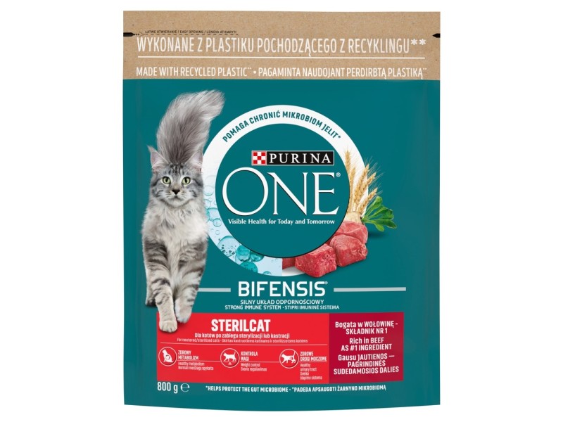 PURINA One Bifensis Sterilcat Beef - dry cat food - 800 g DLZPUIKDK0085 – PURINA NESTLE Храна за котки
