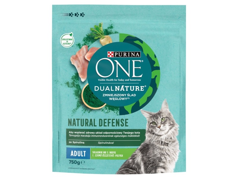 PURINA One DualNature Natural Defense Adult - dry cat food - 750 g DLKPUIKAS0019 – PURINA NESTLE Храна за котки