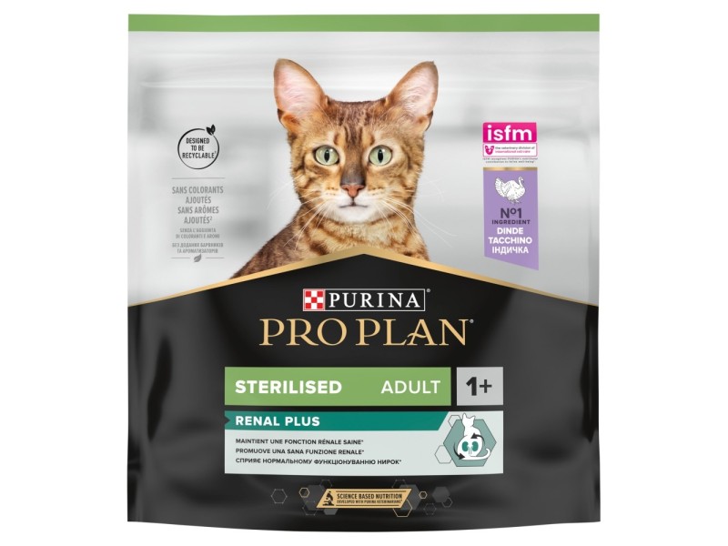 PURINA Pro Plan Sterilised Renal Turkey - dry cat food - 400g PURINA Pro Plan Sterilised Renal Turkey - dry cat food - 400g DLSPUIZWI0081 – PURINA NESTLE Храна за котки